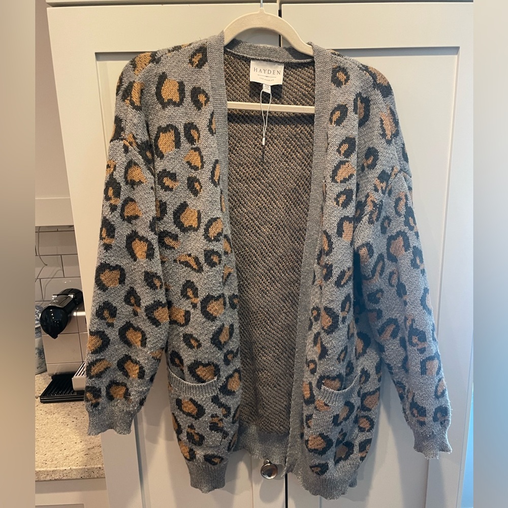 Leopard Gray Sweater by Hayden Size Small / Medium